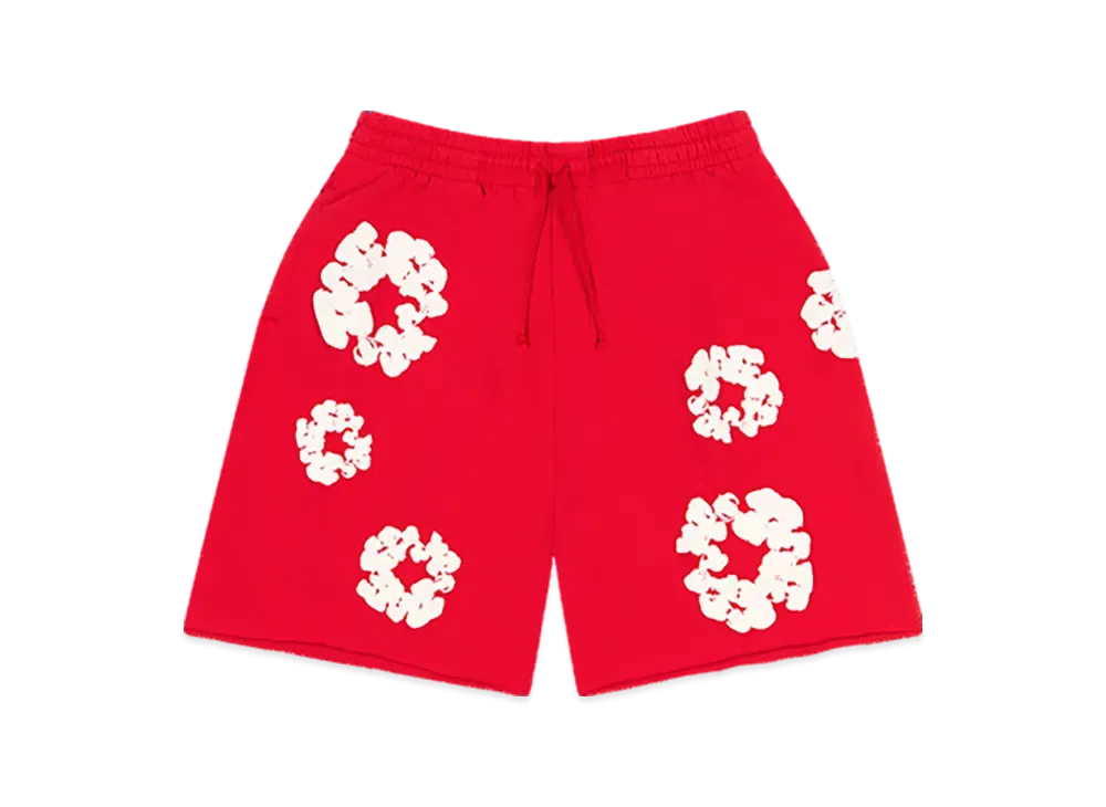 DENIM TEARS Cotton Wreath Sweatshorts "Red"
