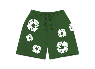 DENIM TEARS Cotton Wreath Sweatshorts "Green"