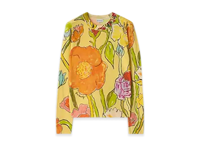 Burberry Highgrove Cascade Flower Wool Sweater "Yellow"