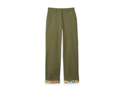 Burberry Highgrove Turn-up Cotton Trousers "Wreath"