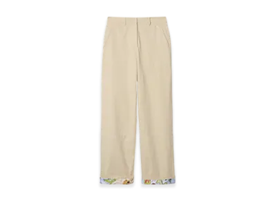 Burberry Highgrove Turn-up Cotton Trousers "Nutmeg"