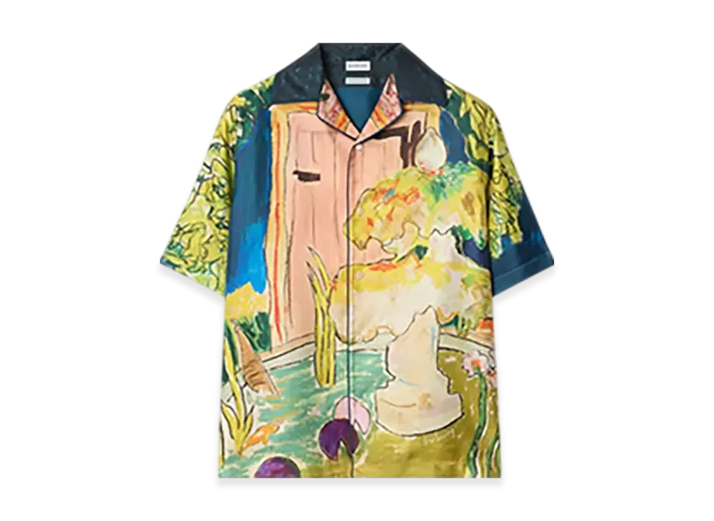 Burberry Highgrove Fountain Silk Shirt "Harbour"