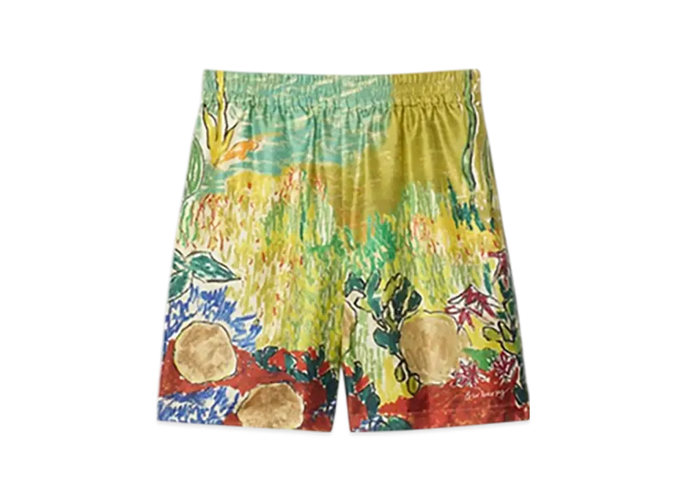 Burberry Highgrove Fountain Silk Shorts "Harbour"