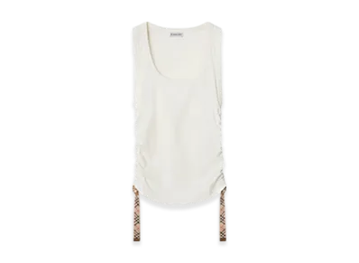 Burberry Festival Cotton Blend Tank Top "Chalk"