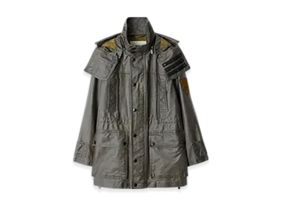 Burberry Bleached Cotton Hooded Parka "Oil"