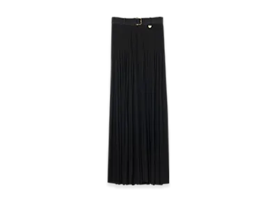 Burberry Pleated Crepe Jersey Maxi Skirt "Black"