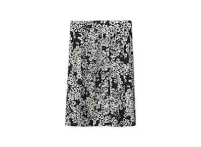 Burberry Pleated Daisy Silk Skirt "Black"