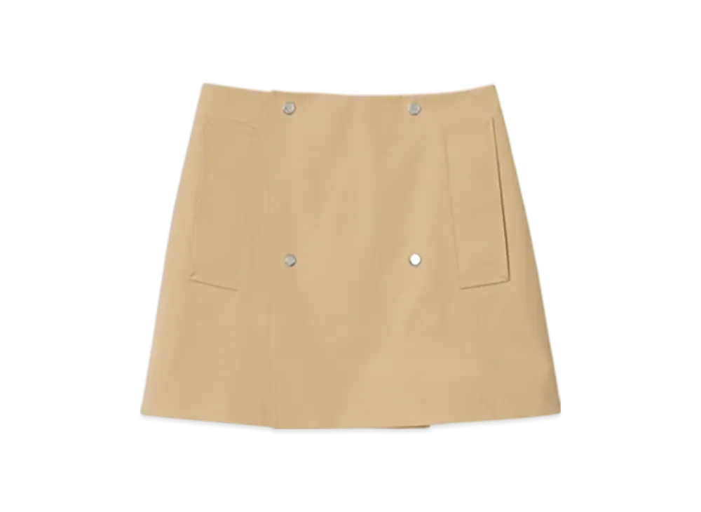 Burberry Bonded Gabardine Trench Mini Skirt "Flax"