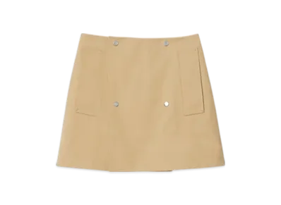 Burberry Bonded Gabardine Trench Mini Skirt "Flax"
