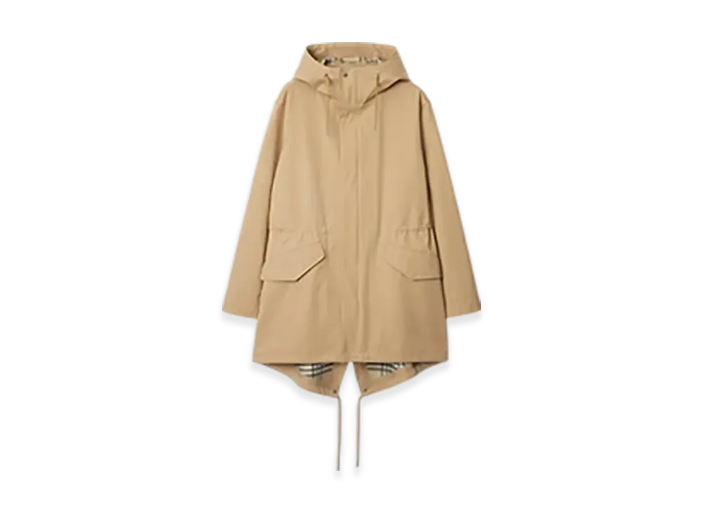 Burberry Bonded Gabardine Parka "Flax"