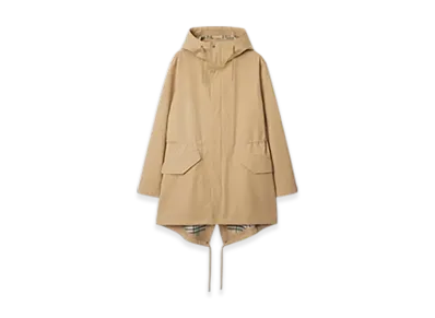 Burberry Bonded Gabardine Parka "Flax"