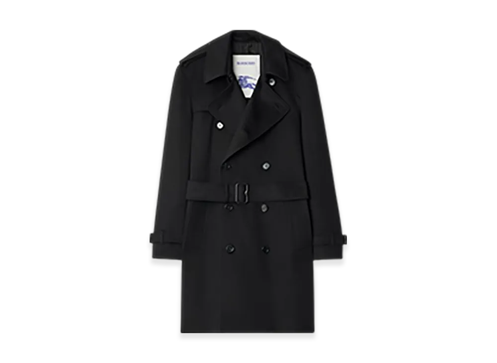 Burberry Mid-length Cashmere Trench Coat "Black"
