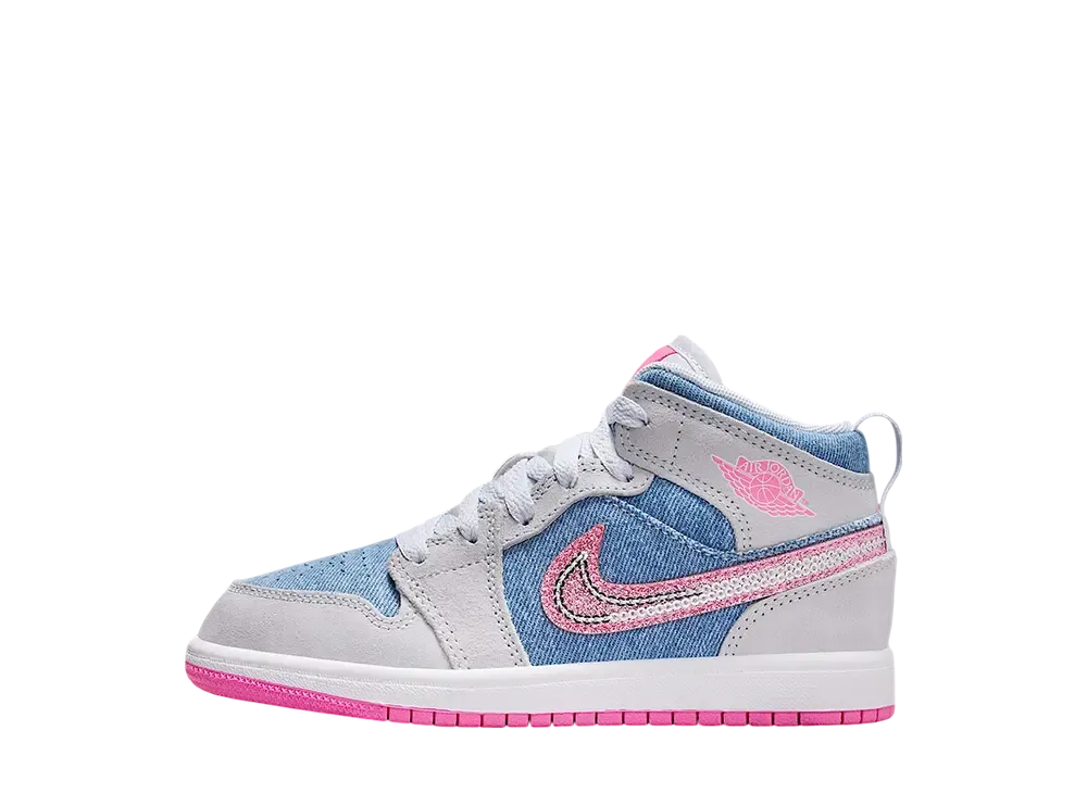 ナイキ PS エアジョーダン1 ミッド "デニムシークイン" (キッズ)