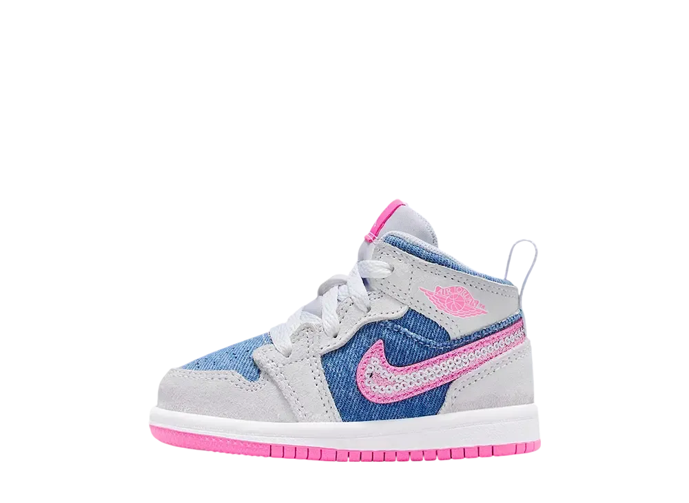 ナイキ TD エアジョーダン1 ミッド "デニムシークイン" (キッズ)