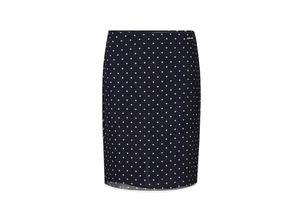 MIU MIU Women's Polka Dot Skirt "Blue/Ivory"