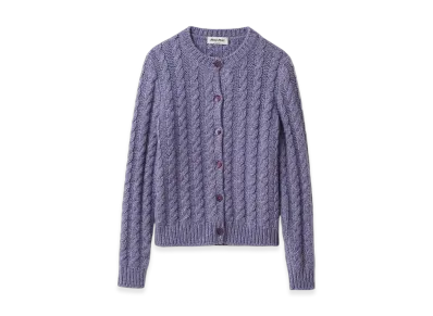 MIU MIU Women's Wool and Cashmere Knit Cardigan "Wisteria"