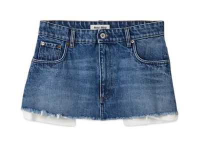 MIU MIU Women's Denim Miniskirt "Navy"