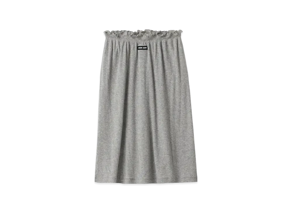 MIU MIU Women's Ribbed Jersey Skirt "Grey"