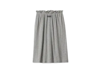 MIU MIU Women's Ribbed Jersey Skirt "Grey"