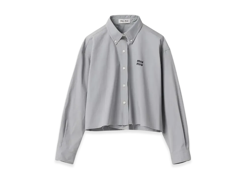 MIU MIU Women's Poplin Shirt "Aluminum"