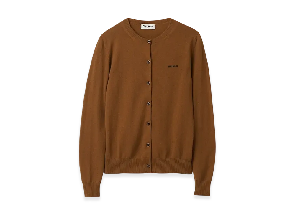 MIU MIU Women's Cashmere Knit Cardigan "Tobacco"