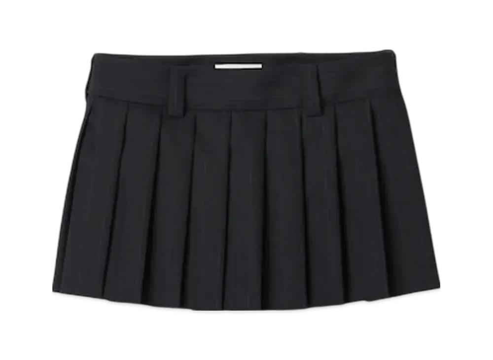 MIU MIU Women's Pleated Pinstripe Skirt "Black"