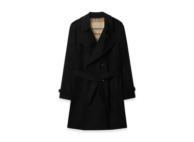 Burberry Mid-length Kensington Heritage Trench Coat "Black"
