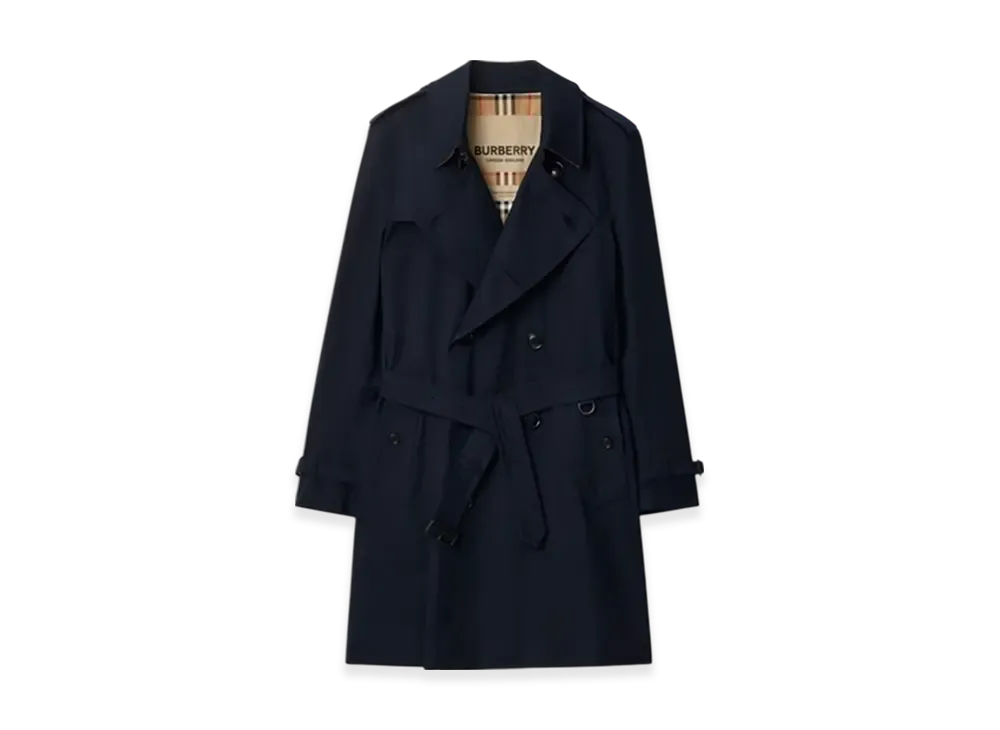 Burberry Mid-length Kensington Heritage Trench Coat "Coal Blue"