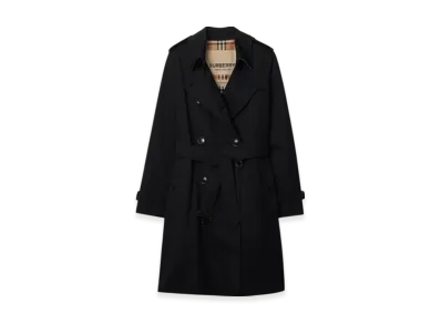 Burberry Mid-length Kensington Heritage Trench Coat "Black"