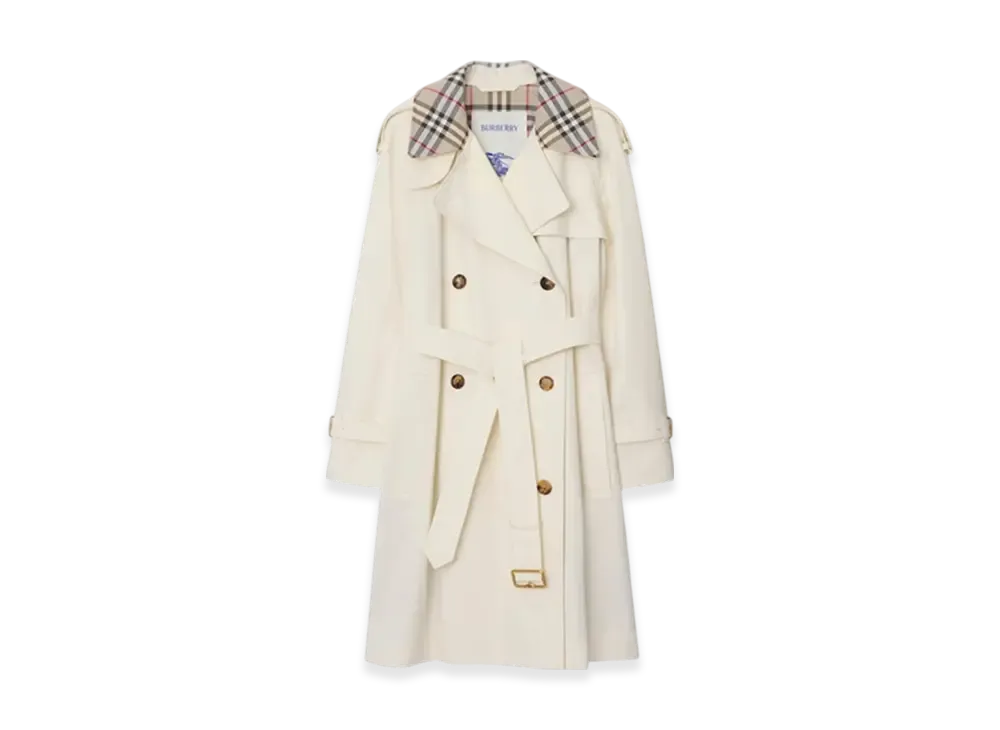 Burberry Mid-length Check Collar Castleford Trench Coat "Cotton"