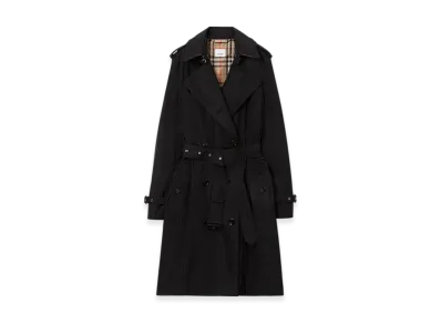 Burberry Mid-length Lightweight Kensington Trench Coat "Black"