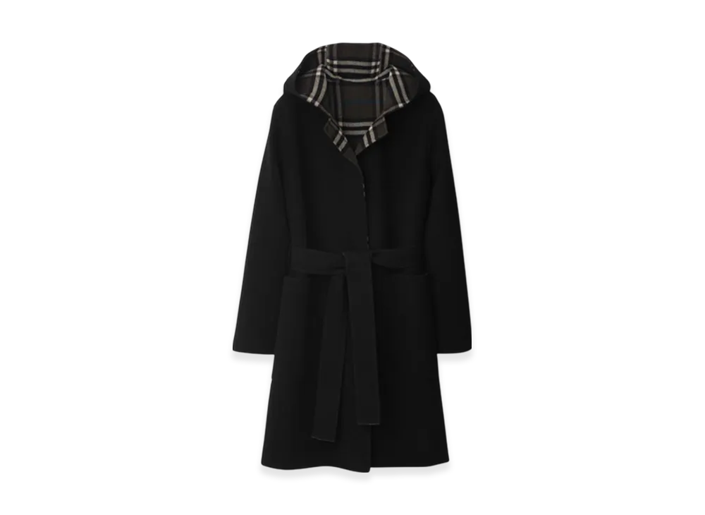 Burberry Mid-length Reversible Wool Car Coat "Black"