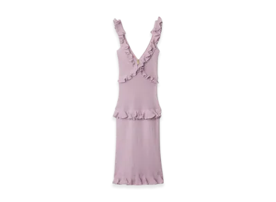 Burberry Ruffle Silk Blend Dress "Wisteria"