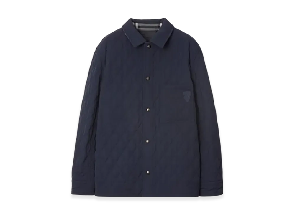 Burberry Reversible Quilted Nylon Overshirt "Navy/Charcoal Melange"