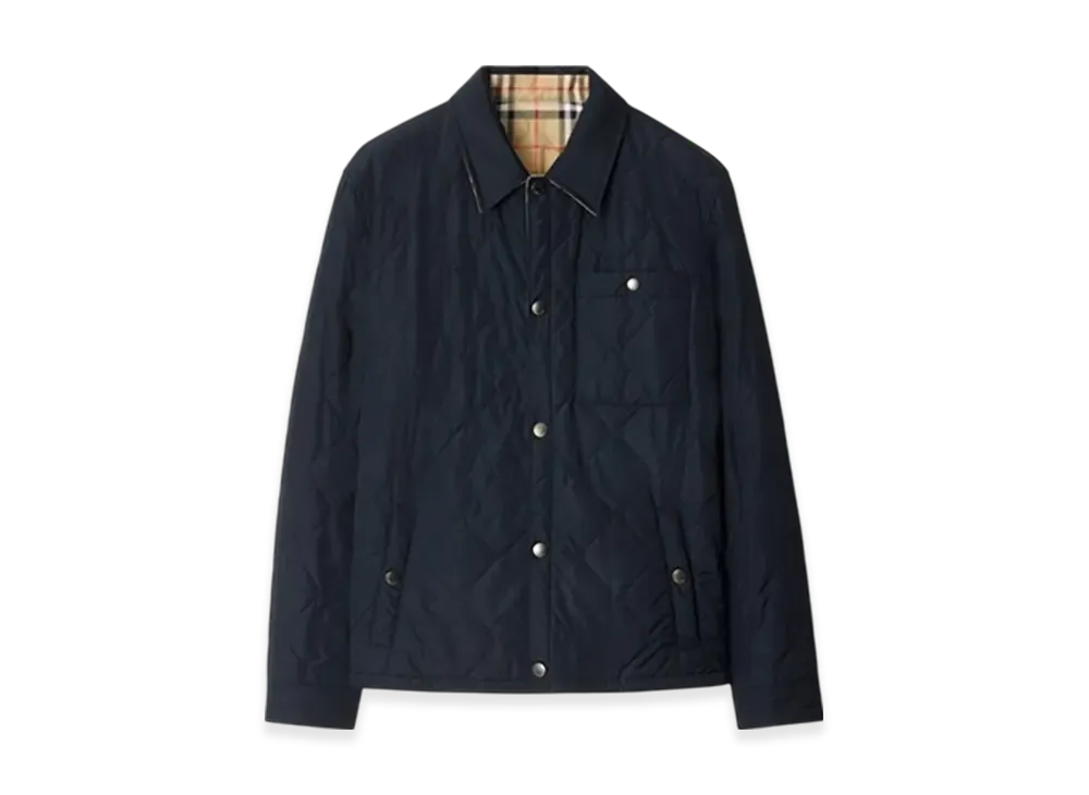 Burberry Reversible Quilted Nylon Overshirt "Navy"