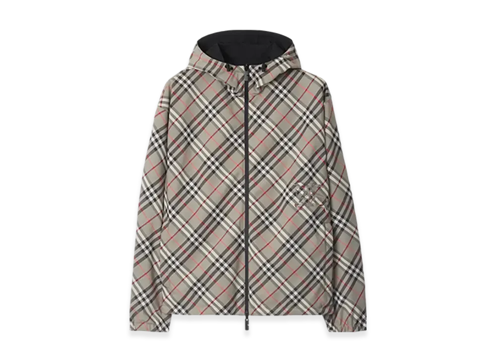 Burberry Reversible Check Jacket "Mauve Grey"