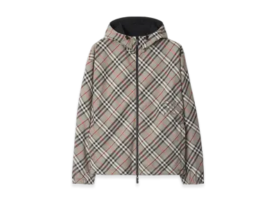 Burberry Reversible Check Jacket "Mauve Grey"