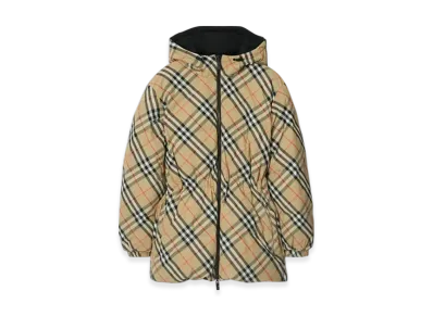 Burberry Reversible Check Nylon Down Jacket "Sand"