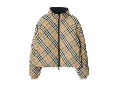 Burberry Reversible Check Nylon Down Jacket "Sand"