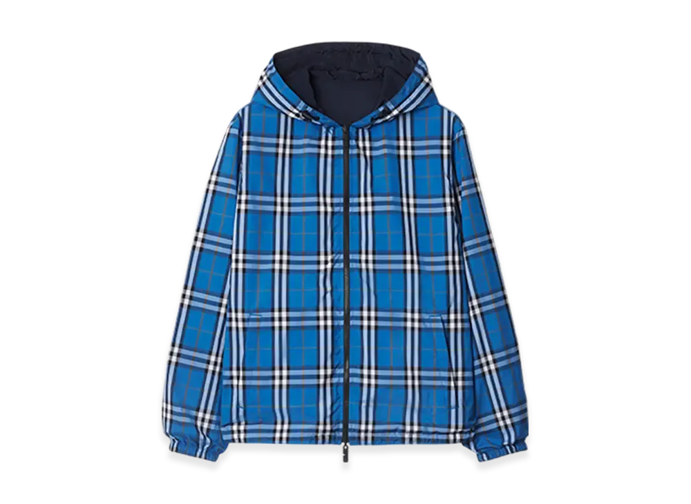 Burberry Reversible Check Hooded Jacket "Hyacinth"