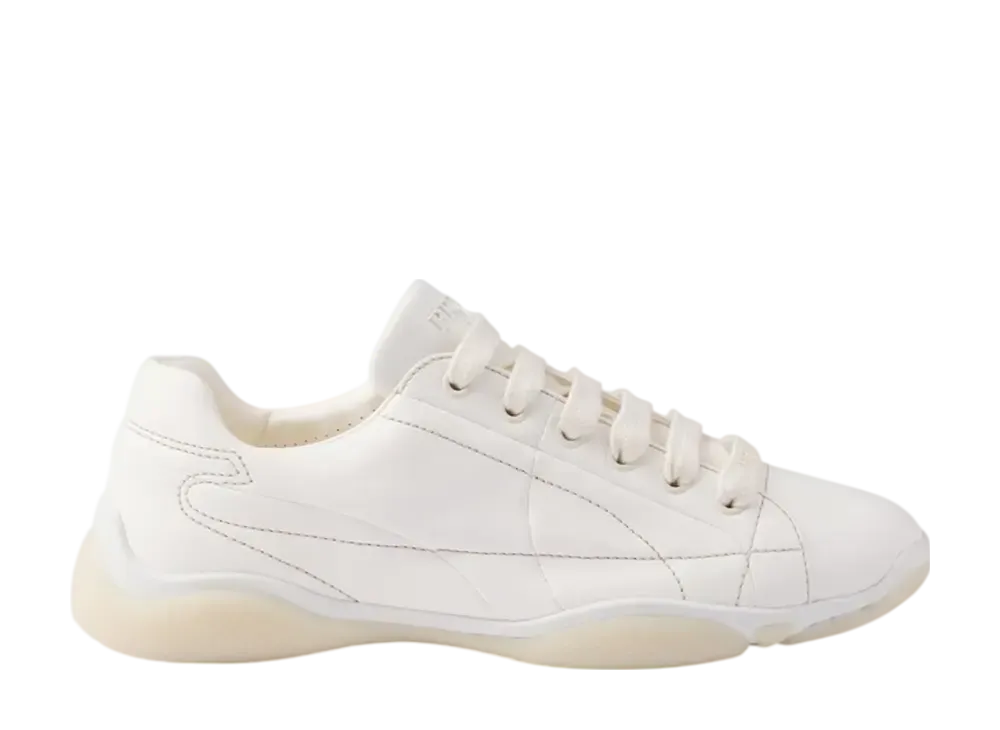 プラダ ウィメンズ ナッパレザー スニーカー "アイボリー"
