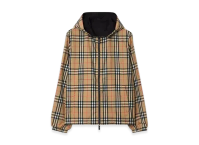 Burberry Reversible Check Hooded Jacket "Sand"