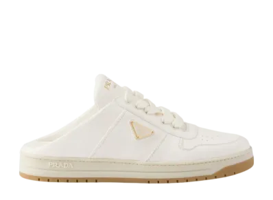 PRADA Women's Nappa Leather Sneaker Mules "Ivory"
