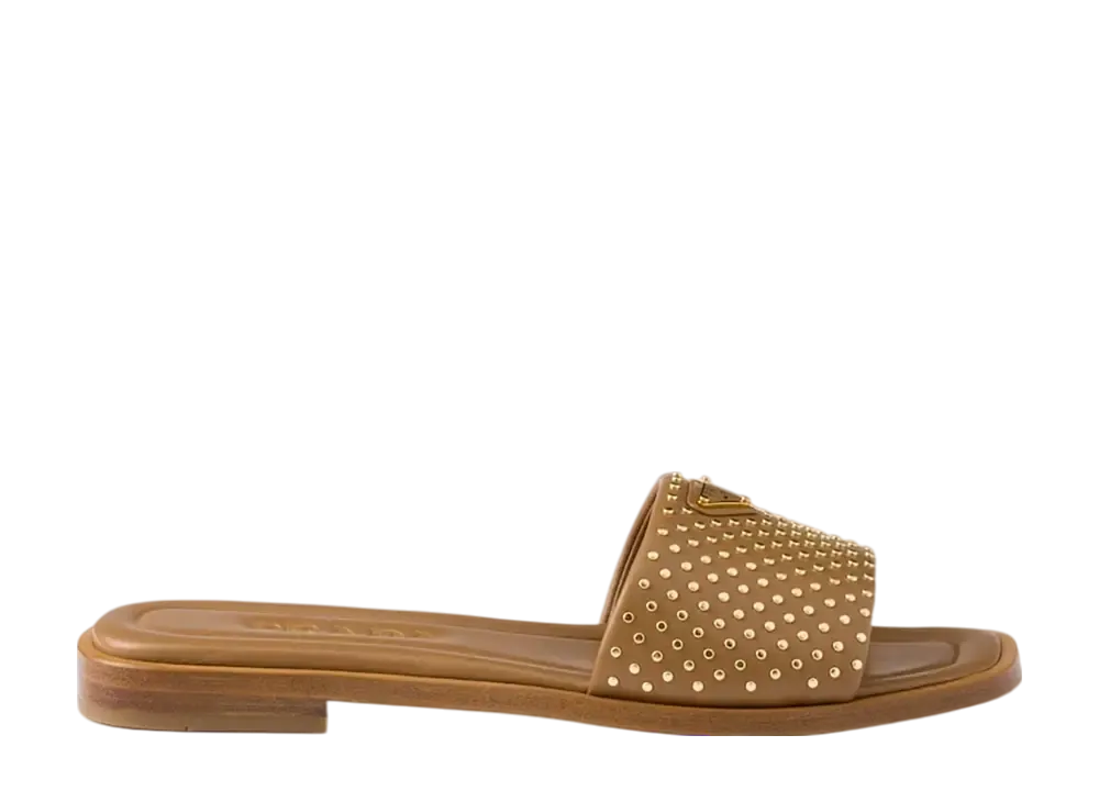 PRADA Women's Nappa Leather Slides with Studs 