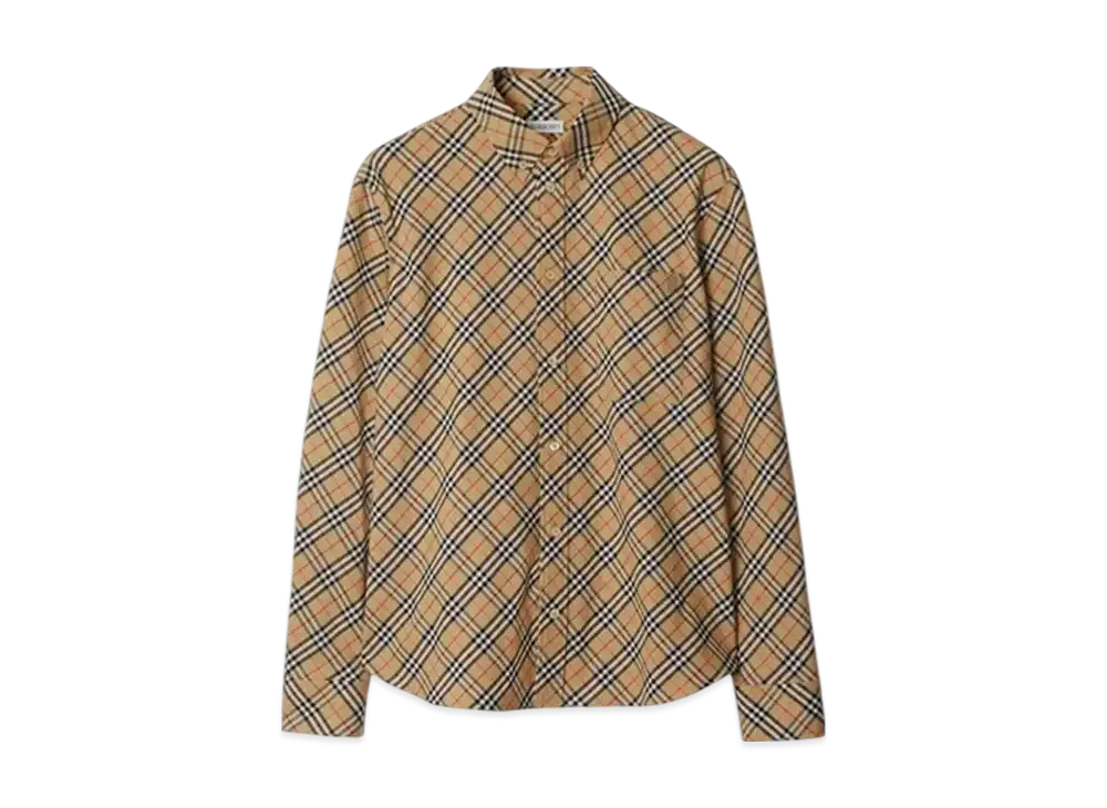 Burberry Relax Fit Check Cotton Shirt "Sand"