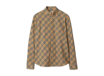 Burberry Relax Fit Check Cotton Shirt "Sand"