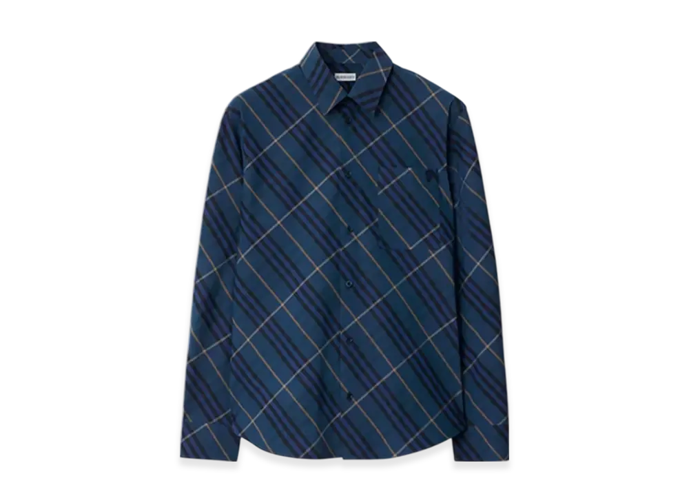Burberry Relax Fit Check Cotton Shirt "Midnight"