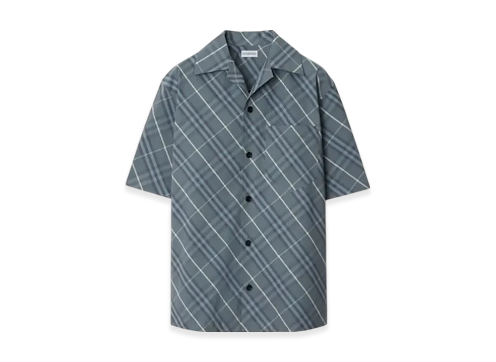 Burberry Relax Fit Check Cotton Shirt "Pewter"