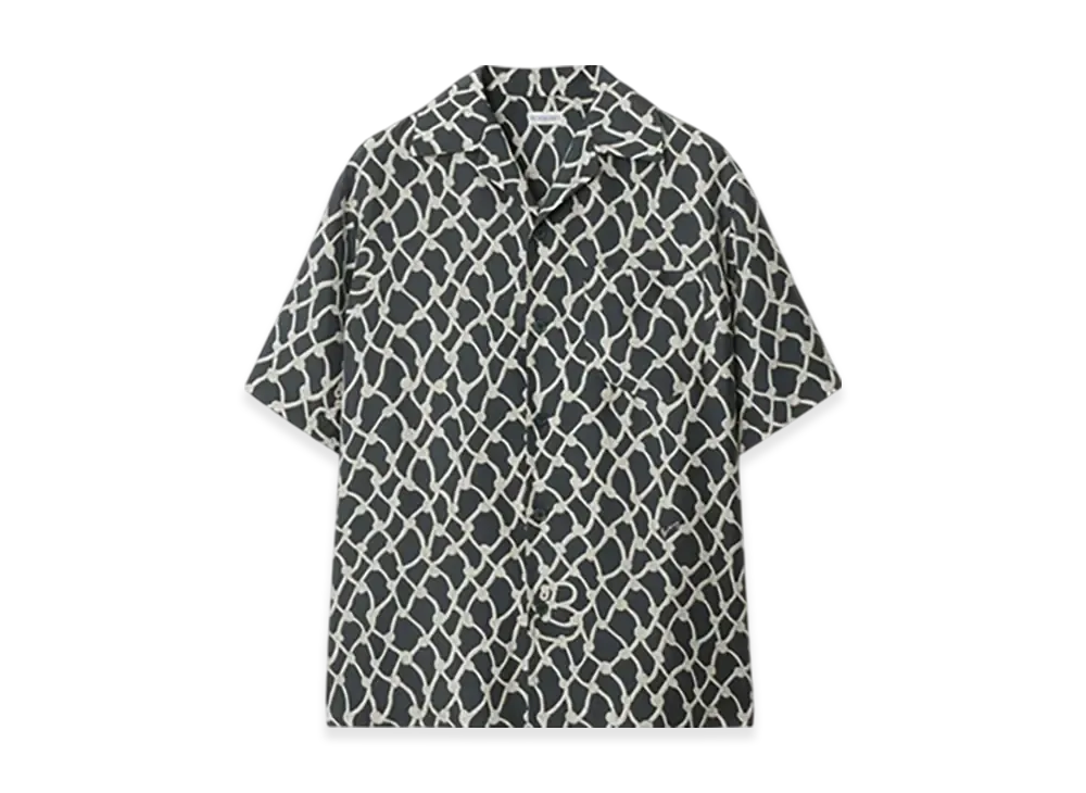 Burberry Relax Fit Knot Silk Poplin Shirt "Magnet"