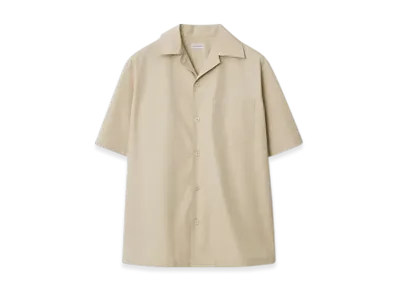 Burberry Relax Fit Knot Logo Cotton Poplin Shirt "Fossil"
